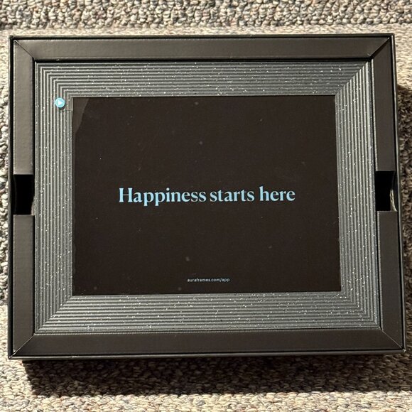 Aura Mason Luxe 9.8”x7.8” Digital Frame Pebble AF700-BLK Hi-res Pixel NIB - Picture 2 of 7